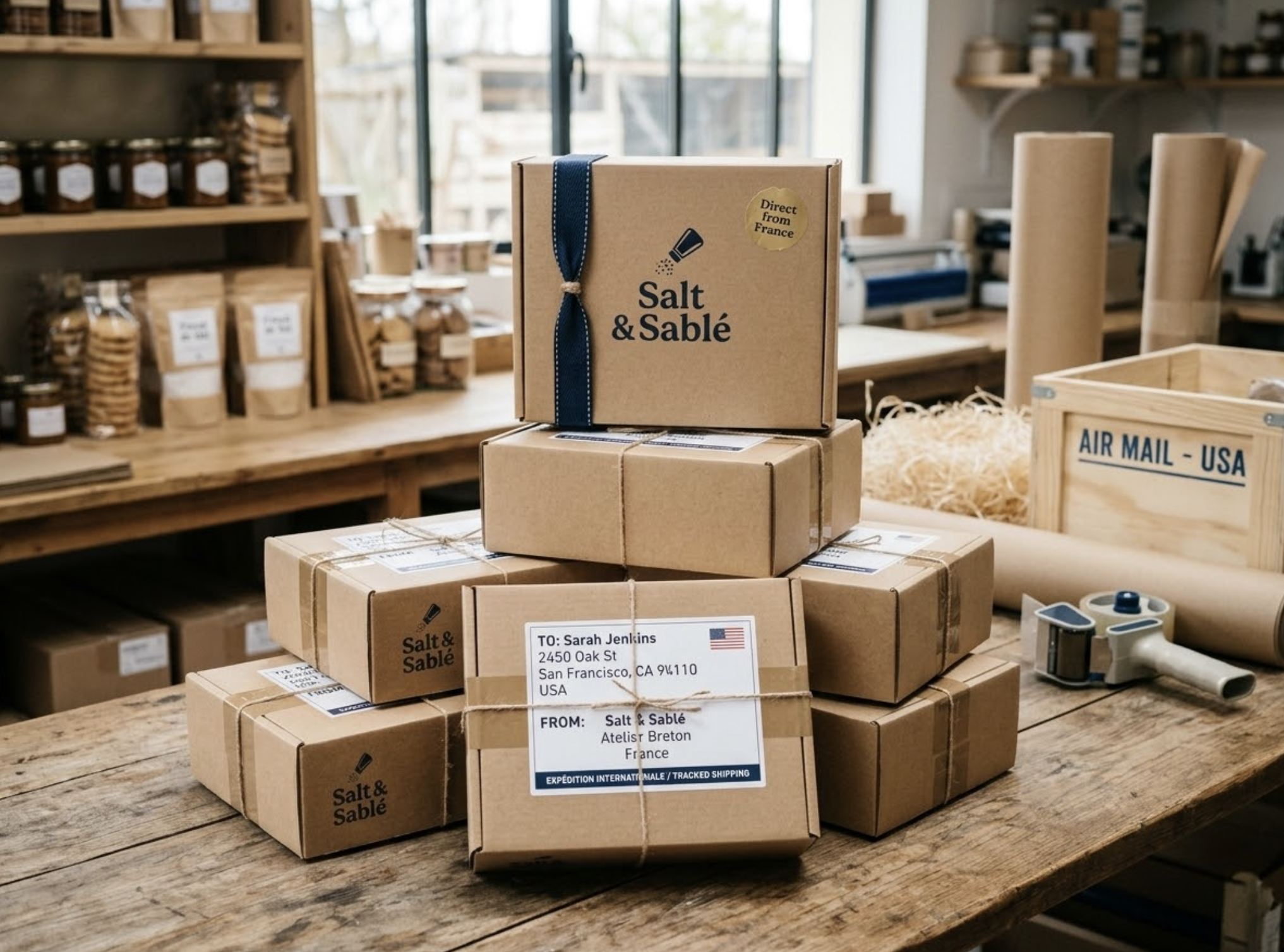 Salt & Sablé boxes ready for shipping